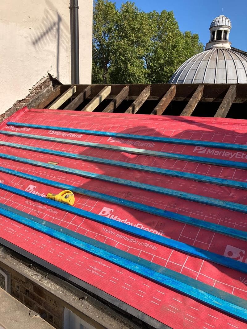 Picture of insulation laid on roof